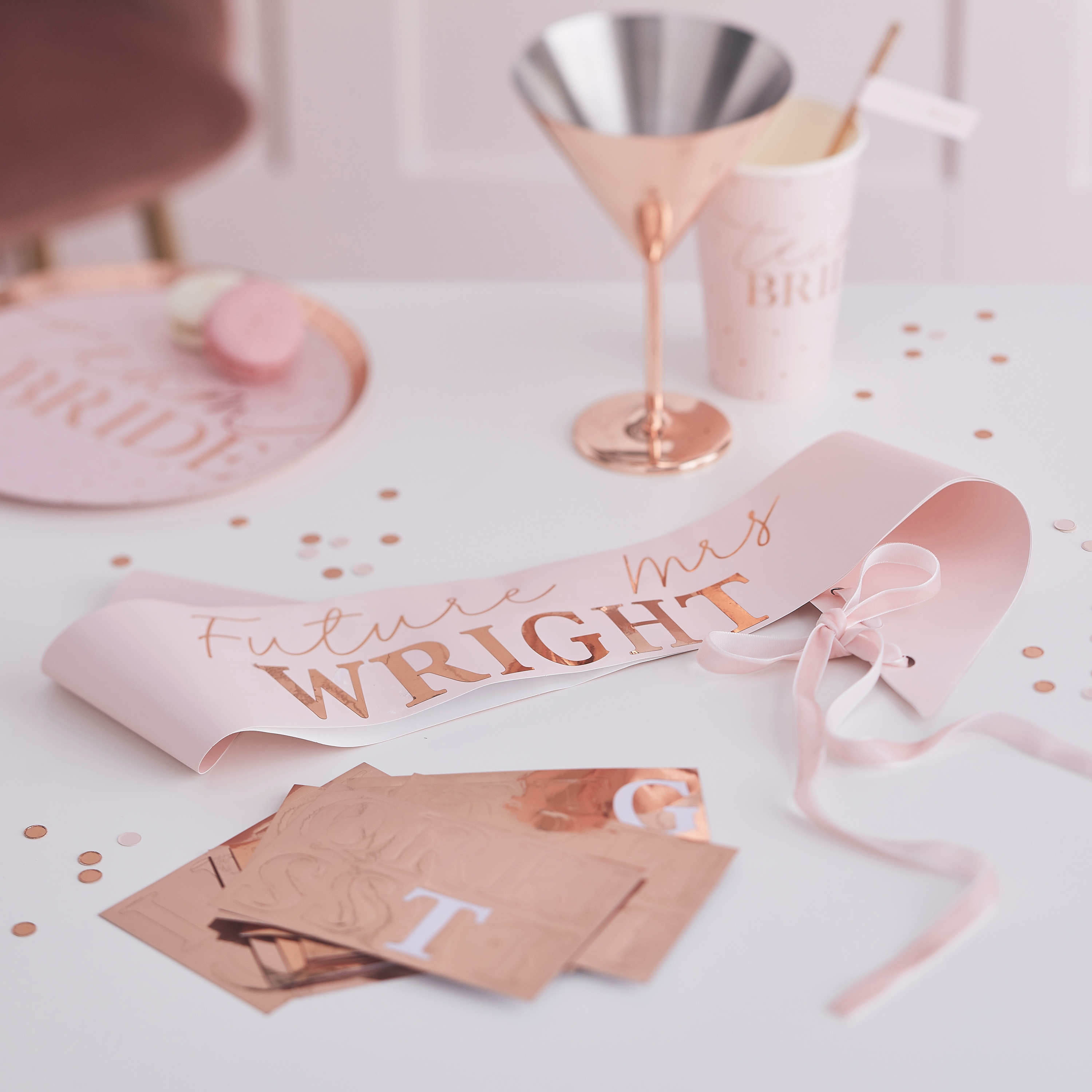 Personalised Rose Gold Hen Party Bride To Be Sash Ginger Ray