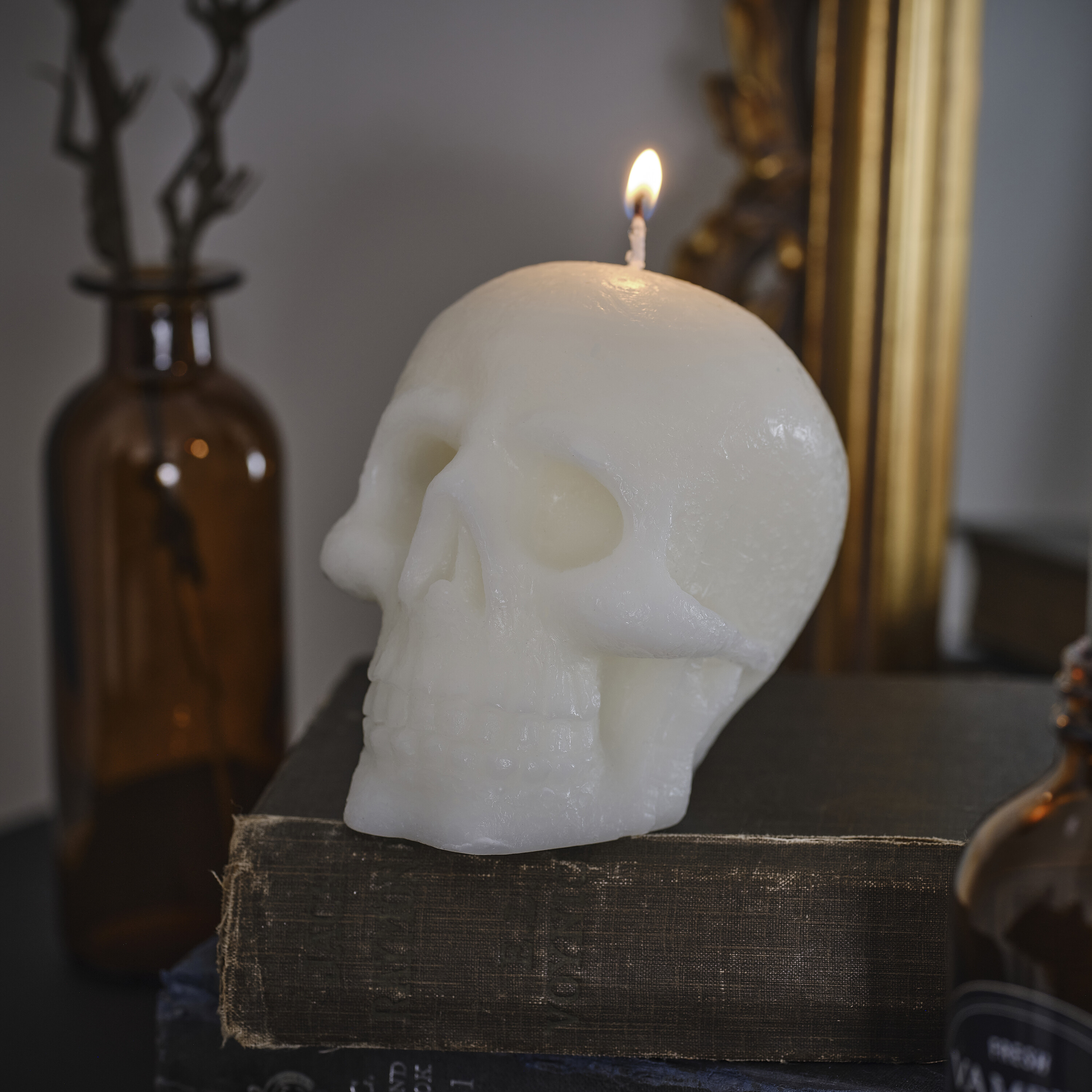 Skull Halloween light up candle holder - Home decor