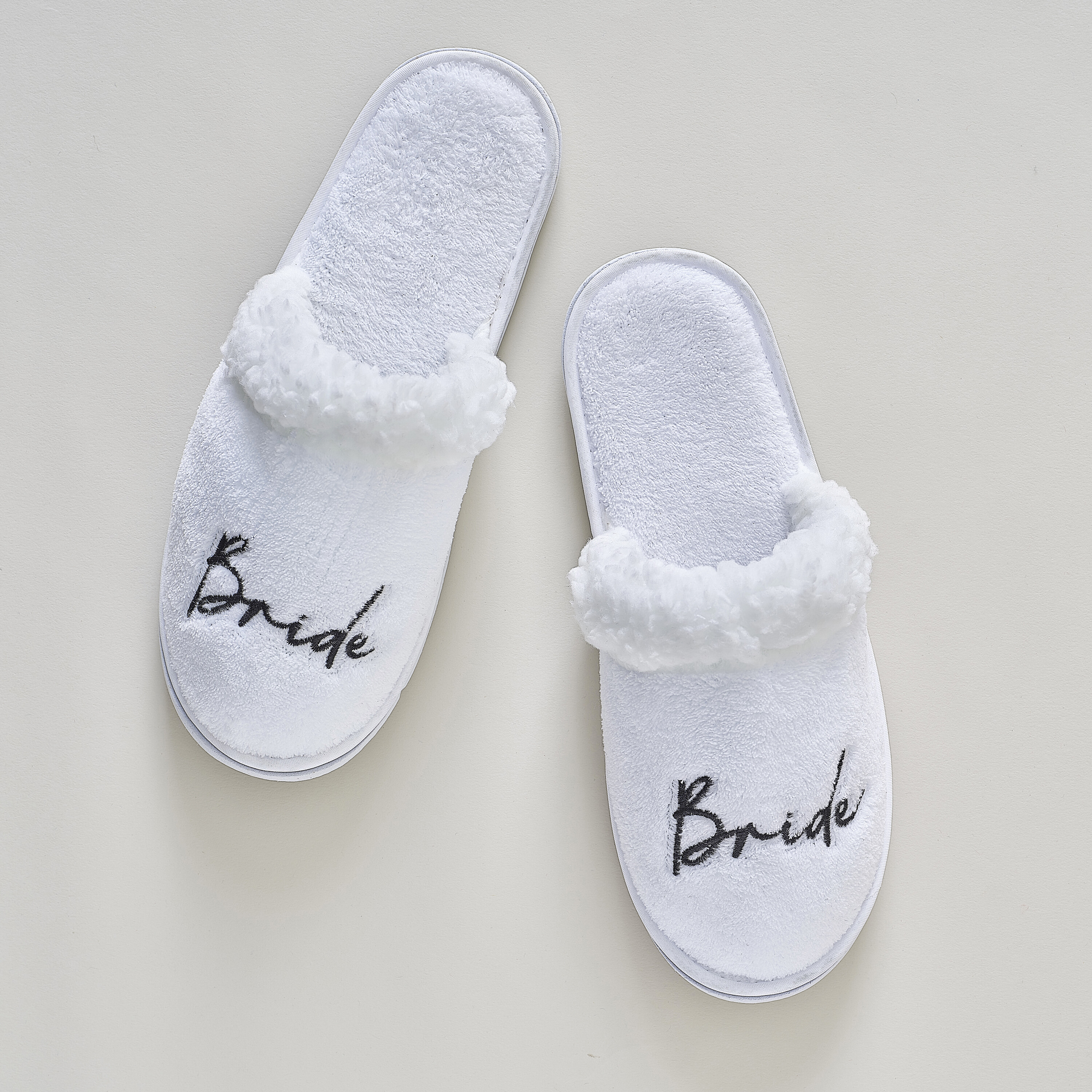 Bridal hot sale fuzzy slippers