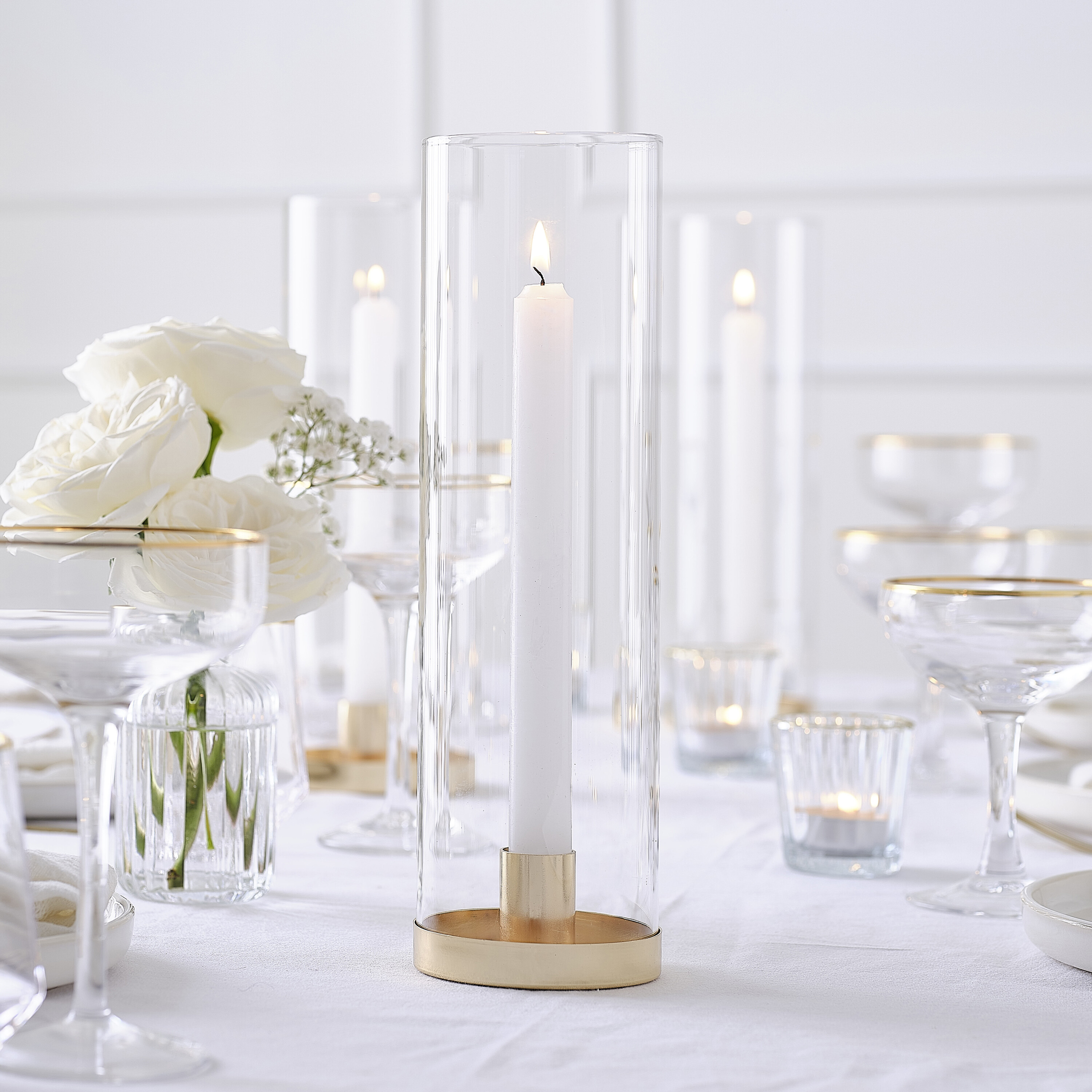 Glass Hurricane Candle Holder | Ginger Ray