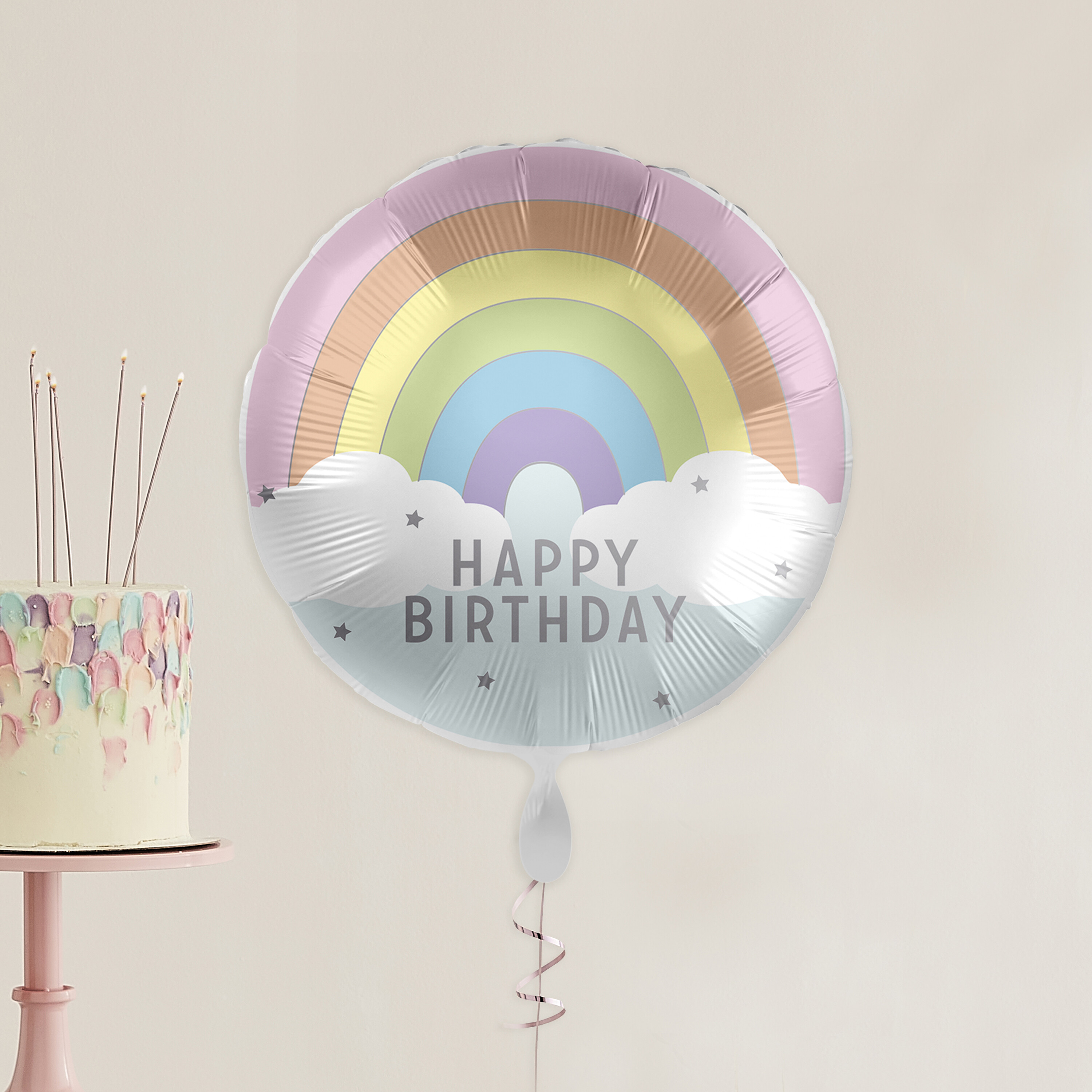 Rainbow Party Happy Birthday Helium Balloon Delivered | Ginger Ray