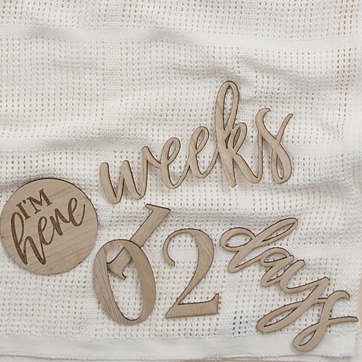 Wooden Pregnancy & Baby Milestone Signs